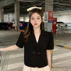 Blazers Women Sheer Girlish Office Lady French Style College All-match Sweet Summer Simple Retro Trendy Kpop Pockets Harajuku