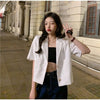 Blazers Women Short Sleeve College All-match Summer pocket Ulzzang Single Breasted Streetwear Simple Temperament Ins