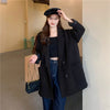 Blazers Women Simple Basic Elegant Vintage Double Breasted Leisure Autumn Loose All-match Chic Outwear Classic Feminino Popular