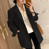 Blazers Women Single Breasted Loose All-match Casual Office Ladies Solid Fashionable Mujer Spring Long Sleeve Notched Outerwear