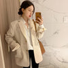 Blazers Women Single Breasted Loose All-match Casual Office Ladies Solid Fashionable Mujer Spring Long Sleeve Notched Outerwear