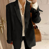 Blazers Women Single Breasted Loose All-match Casual Office Ladies Solid Fashionable Mujer Spring Long Sleeve Notched Outerwear