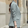 Blazers Women Single Button Slim Fit Coat Long Sleeve Office Lady Outerwear Jacket Pockets Female Chic Coats 2022 Spring Fall