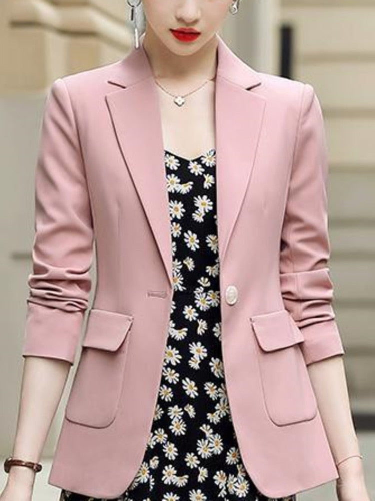 CRAZY GRID Women Work Casual Blazer Jacket Professional Business Blazer  with Lined Ladies Buttons Long Sleeve Trendy Suit Jacket S Beige Cream at   Women's Clothing store