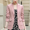 Blazers Women Single Button Slim Fit Coat Long Sleeve Office Lady Outerwear Jacket Pockets Female Chic Coats 2022 Spring Fall