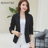 Blazers Women Slim Elegant Solid Simple Office Ladies Korean Style Long Sleeve Single Button Daily Womens Casual Work