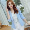 Blazers Women Slim Solid Single Button Elegant Long Sleeve Top Womens Korean Style Ladies Coats Notched Sweet Ladies Blazer Chic