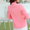 Blazers Women Slim Solid Single Button Elegant Long Sleeve Top Womens Korean Style Ladies Coats Notched Sweet Ladies Blazer Chic