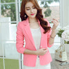 Blazers Women Slim Solid Single Button Elegant Long Sleeve Top Womens Korean Style Ladies Coats Notched Sweet Ladies Blazer Chic