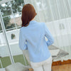 Blazers Women Slim Solid Single Button Elegant Long Sleeve Top Womens Korean Style Ladies Coats Notched Sweet Ladies Blazer Chic