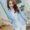 Blazers Women Slim Solid Single Button Elegant Long Sleeve Top Womens Korean Style Ladies Coats Notched Sweet Ladies Blazer Chic