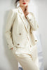 Blazers Women Solid 60% Acetate Classic Design Pockets Double Button Loose Ladies Coat Fashion