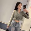 Blazers Women Solid Cropped Simple Elegant Spring 3 Colors Casual Office Lady Basic Outwear Ulzzang Popular Double Breasted Ins