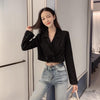 Blazers Women Solid Cropped Simple Elegant Spring 3 Colors Casual Office Lady Basic Outwear Ulzzang Popular Double Breasted Ins