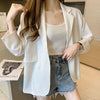 Blazers Women Solid Double Korean Streetwear Outwear All-match Trendy Loose Clothing Tunic Breathable Soft College Leisure