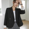 Blazers Women Solid Leisure Spring All-match Double Breasted Clothing Design Female Stylish Notched Daily Office Lady Tender Ins