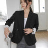 Blazers Women Solid Leisure Spring All-match Double Breasted Clothing Design Female Stylish Notched Daily Office Lady Tender Ins
