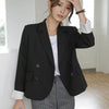 Blazers Women Solid Leisure Spring All-match Double Breasted Clothing Design Female Stylish Notched Daily Office Lady Tender Ins