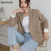 Blazers Women Solid Leisure Spring All-match Double Breasted Clothing Design Female Stylish Notched Daily Office Lady Tender Ins