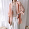 Blazers Women Solid Notched Spring Thin Loose Sun Protective Outwears Simple All-match Korean Casual-blazer Three Quarter Sleeve