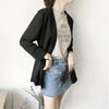 Blazers Women Solid Notched Spring Thin Loose Sun Protective Outwears Simple All-match Korean Casual-blazer Three Quarter Sleeve