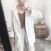 Blazers Women Solid Notched Spring Thin Loose Sun Protective Outwears Simple All-match Korean Casual-blazer Three Quarter Sleeve