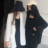 Blazers Women Solid Pockets Loose Thin Basic All-match Casual Chic Gentle Street Wear Breathable Sun-proof Korean Style Retro