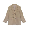 Blazers Women Solid Retro Baggy BF Style Elegant Double Breasted Office Ladies High Street Notched Basic Outwear Classy
