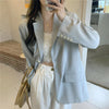 Blazers Women Solid Spring Cool Trendy Elegant Design Gentle Casual Cozy All-match Korean Style College Young Ladies