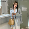 Blazers Women Solid Spring Cool Trendy Elegant Design Gentle Casual Cozy All-match Korean Style College Young Ladies