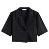 Blazers Women Solid Thin Summer Crop Cool Sexy Streetwear College Ulzzang Design Basic All-match Mujer De Moda Casual