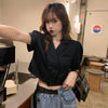 Blazers Women Solid Thin Summer Crop Cool Sexy Streetwear College Ulzzang Design Basic All-match Mujer De Moda Casual