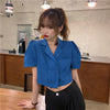 Blazers Women Solid Thin Summer Crop Cool Sexy Streetwear College Ulzzang Design Basic All-match Mujer De Moda Casual