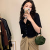Blazers Women Solid V-Neck Summer Cropped Ladies Clothes Chic Baggy Sweet Girls Ulzzang Basic Teens Classic New