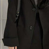 Blazers Women Spring Autumn Clothing Simple Chic Pure Single Breasted Outwear Office Lady Korean Style Black College Notched