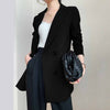 Blazers Women Spring Elegant Office Lady Minimalist Retro Double Breasted Temperament Femme Classic Popular Outwear Chic Soft