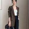 Blazers Women Spring Elegant Office Lady Minimalist Retro Double Breasted Temperament Femme Classic Popular Outwear Chic Soft