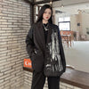 Blazers Women Spring Design Ins Korean Style Y2K Dark Graffiti Loose Black Street BF Youth Casual Daily Stylish Chic