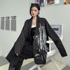Blazers Women Spring Design Ins Korean Style Y2K Dark Graffiti Loose Black Street BF Youth Casual Daily Stylish Chic