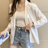 Blazers Women Spring Office Ladies Simple Solid Button Single Breasted Notched  Loose Leisure Cozy Popular