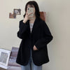 Blazers Women Spring Office Ladies Simple Solid Button Single Breasted Notched  Loose Leisure Cozy Popular