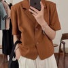 Blazers Women Summer Design Korean Style Loose All-match Office Lady Streetwear Casual Elegant Short Sleeve Temperament