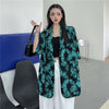 Blazers Women Sweet Print Tender Autumn Casual Korean Style Design Pockets Double Breasted Office Lady Classic Outwear