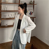 Blazers Women Tender Solid All-match Simple Loose Casual Notched Korean Style Vintage Ulzzang Chic Cozy Elegant Ins