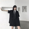 Blazers Women Thin Double Breasted Korean Style Loose Dark Summer Cool Stylish Basic All Match Streetwear Vintage Cozy Preppy