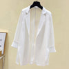 Blazers Women Thin Loose Sunscreen Notched All-match Office Summer Solid Simple s Korean Style Mujer