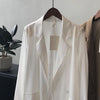 Blazers Women Thin Tender Causal High Street Office-look Ladies Summer Solid All-match Basic Notched Outwear Korean Sun-proof