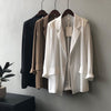 Blazers Women Thin Tender Causal High Street Office-look Ladies Summer Solid All-match Basic Notched Outwear Korean Sun-proof