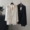Blazers Women Thin Tender Causal High Street Office-look Ladies Summer Solid All-match Basic Notched Outwear Korean Sun-proof