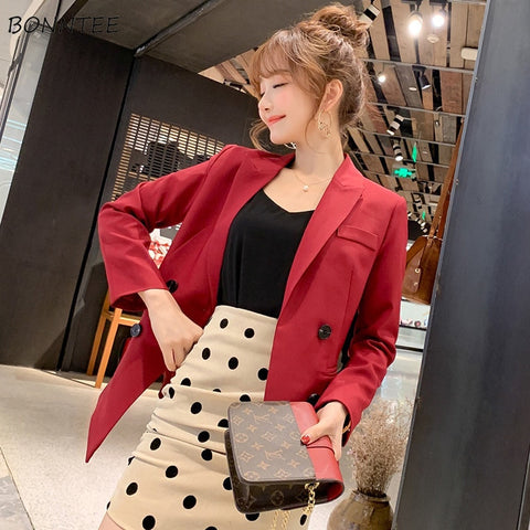 Blazers Women Trendy Double-Breasted Korean Style Soft Ladies  Casual Womens 2022 Clothing Outdoor Daily